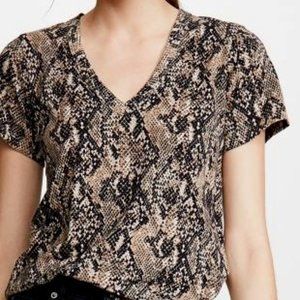 Veronica Beard CASEY V NECK SNAKE SKIN PRINT